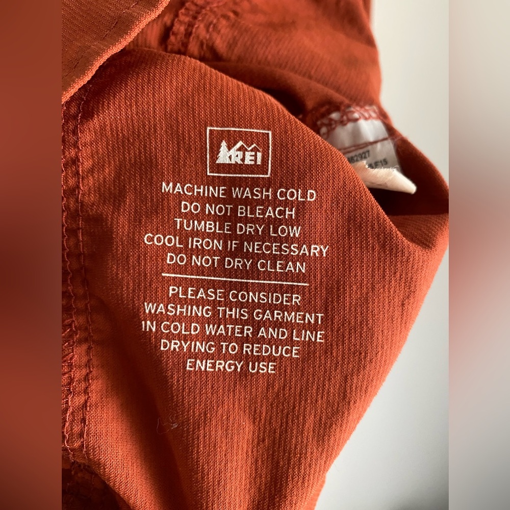 REI Co-op long-sleeve button up shirt in a rust/orange color large - Picture 7 of 10